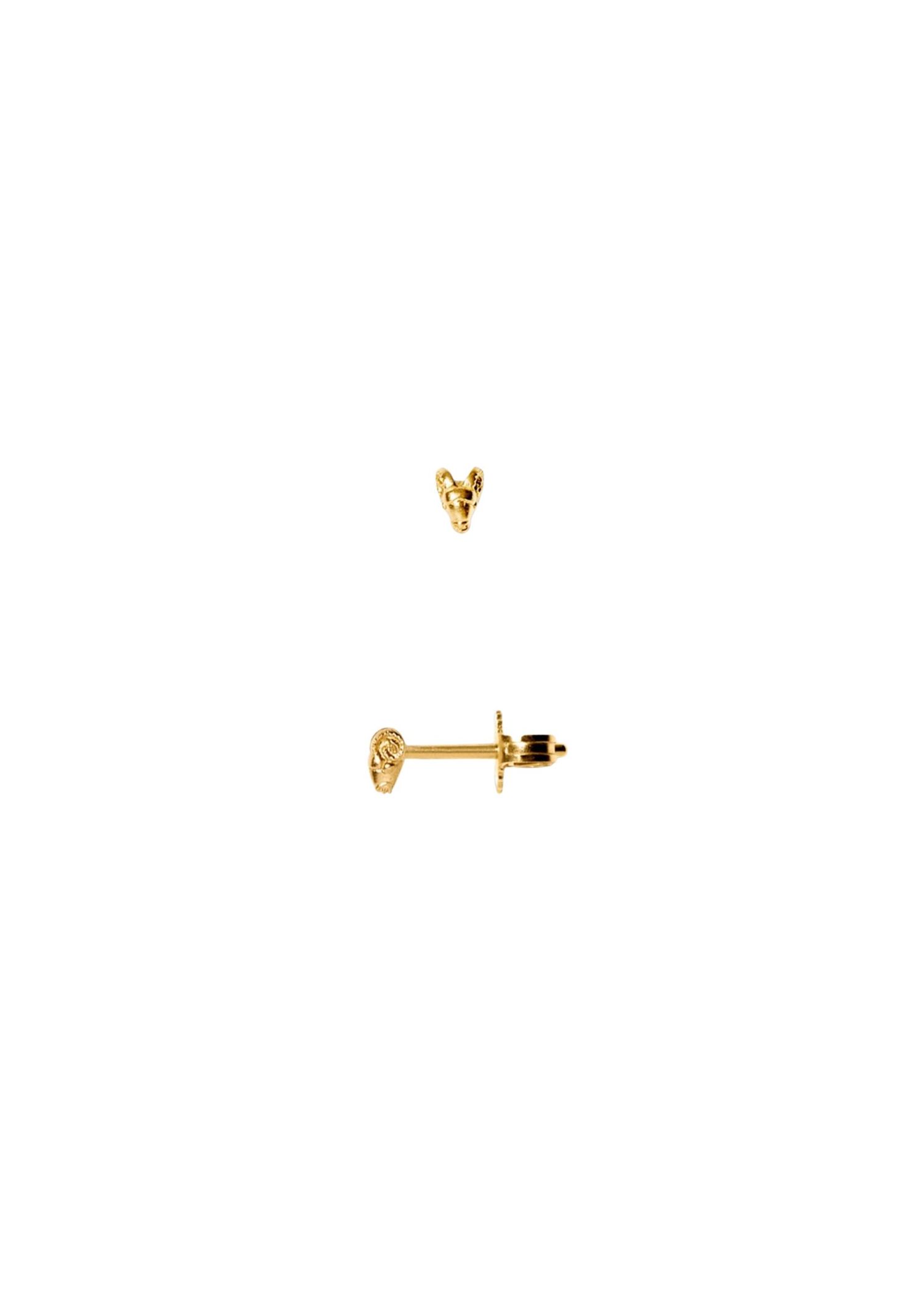 Ear stud of silk matte 14 karat solid gold.