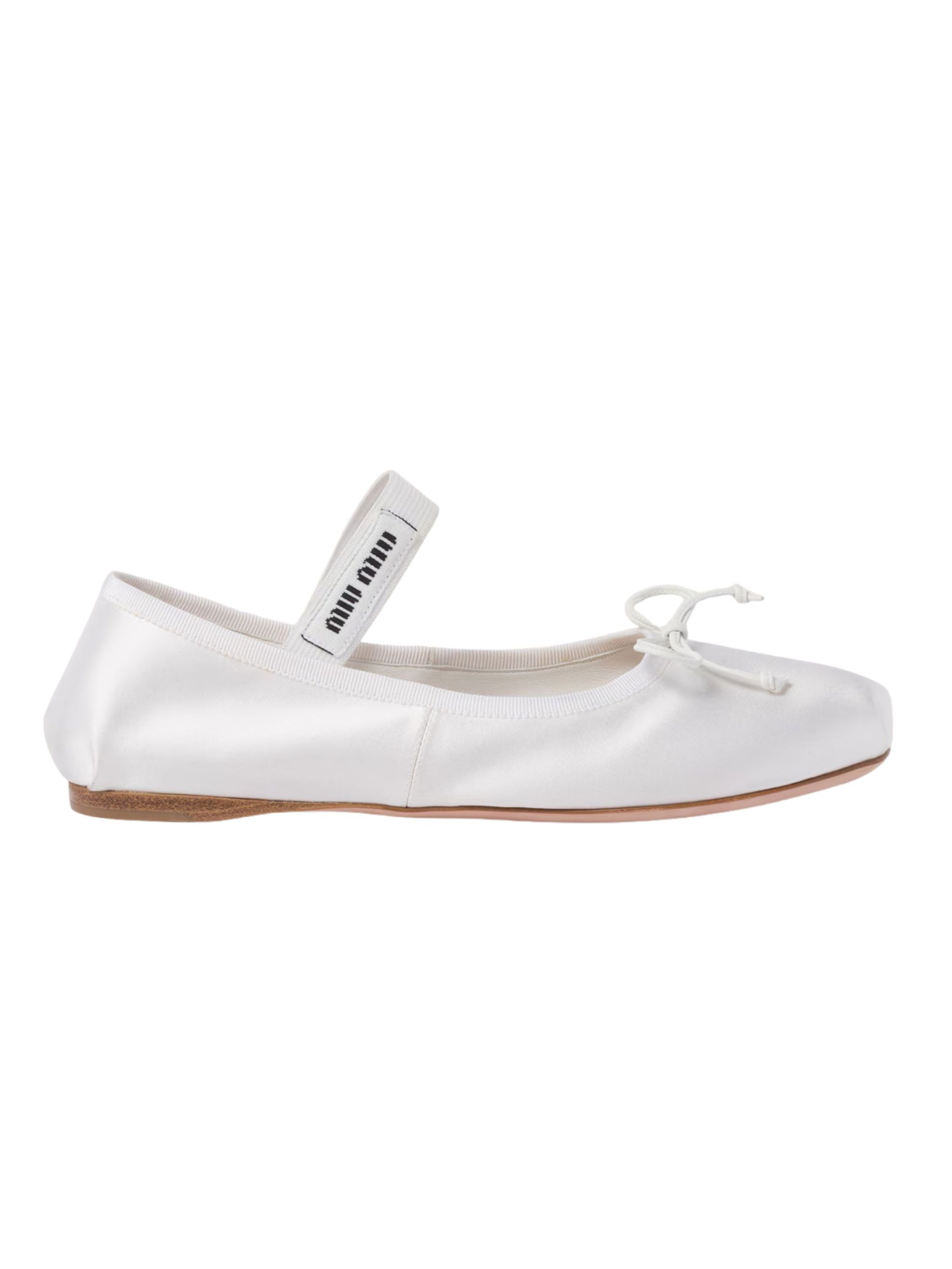 The best white satin ballerinas - Miu Miu - On a white background