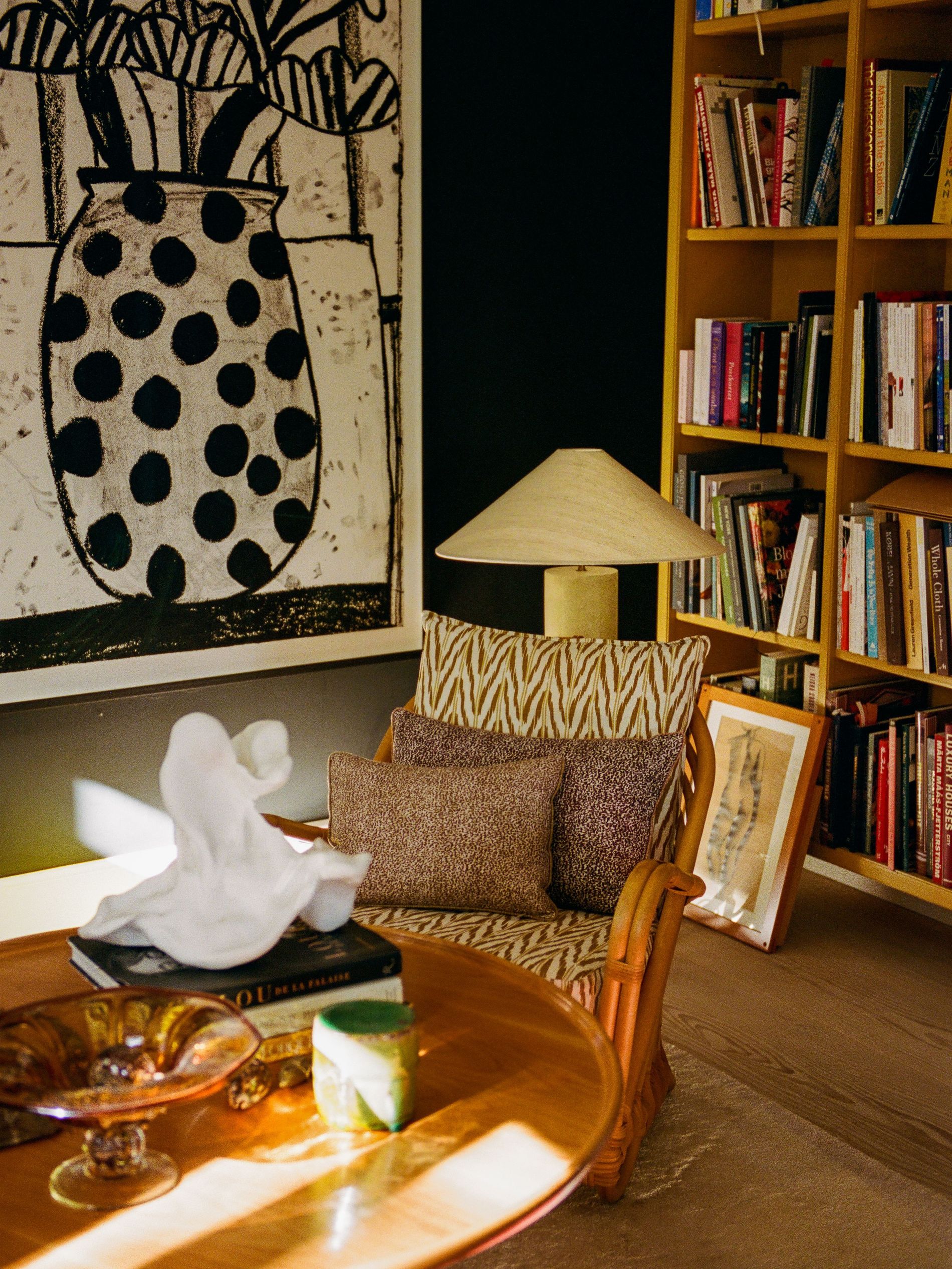 Pillows in the Leonard print by Helene Blanche