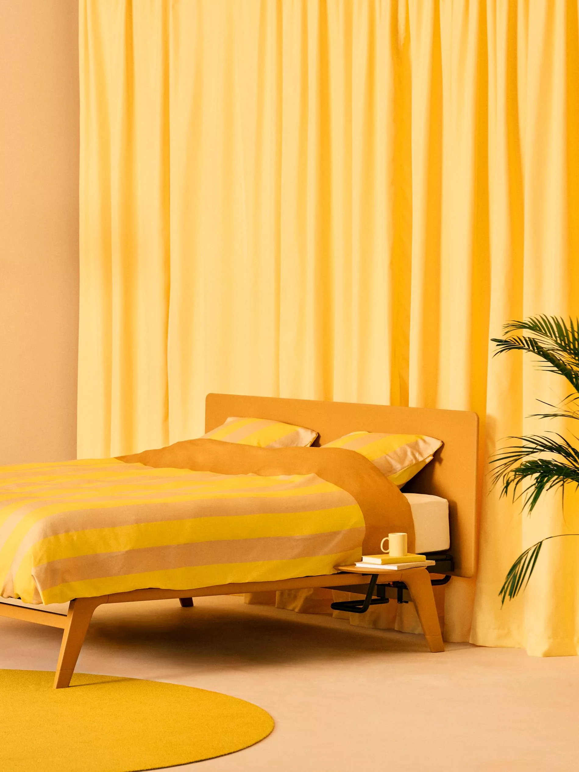 This is a cozy, whimsical bedroom packed with bold colors, vintage textures, and a playful, artistic personality. The overall atmosphere feels warm, creative, and deeply personal—like a room belonging to an artist or performer