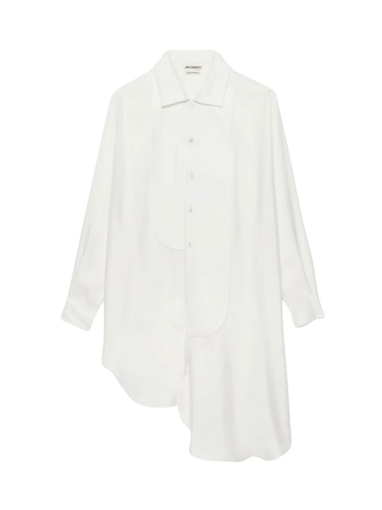 The best white silk shirt dress - JW Anderson - On a white background