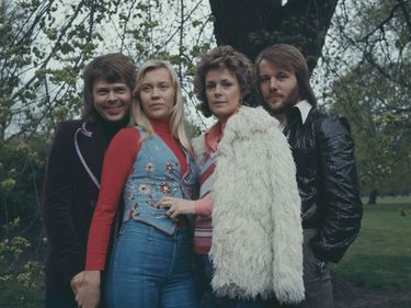 Abba promote their single 'Waterloo' in Copenhagen, Denmark in 1974