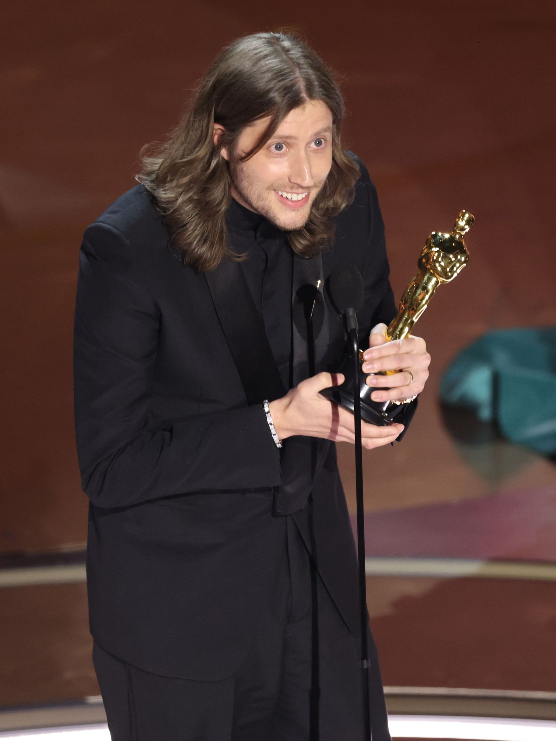 Ludwig Göransson accepts his Oscars for the best musical score for Oppenheimer