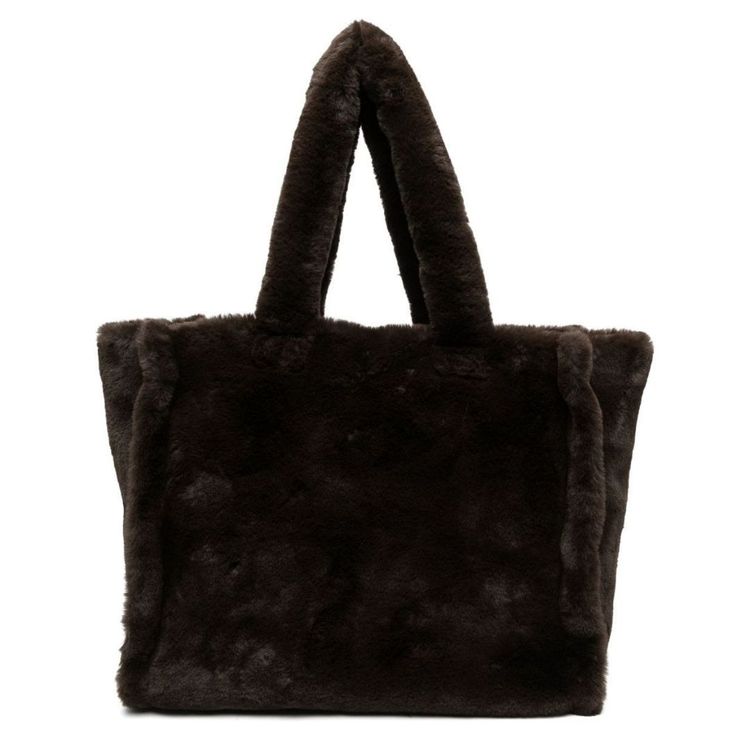 NEW UNUSED BLACK FAUX FUR FUZZY TOP HANDLE FOR BAG