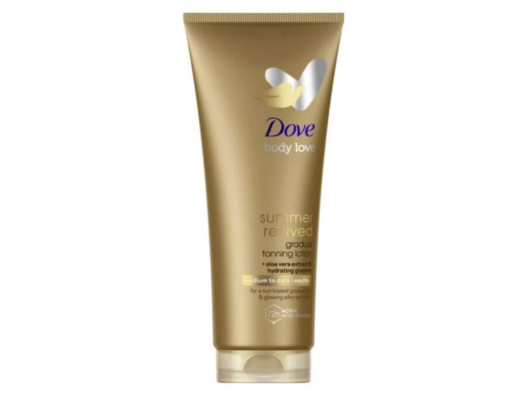 Best self-tanning lotion - Dove - On a white background