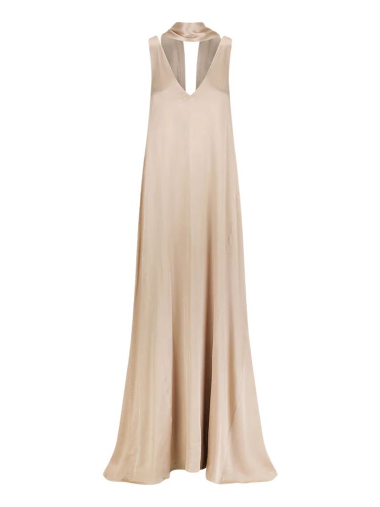 The best champagne maxi dress - Shone Joy - On a white background