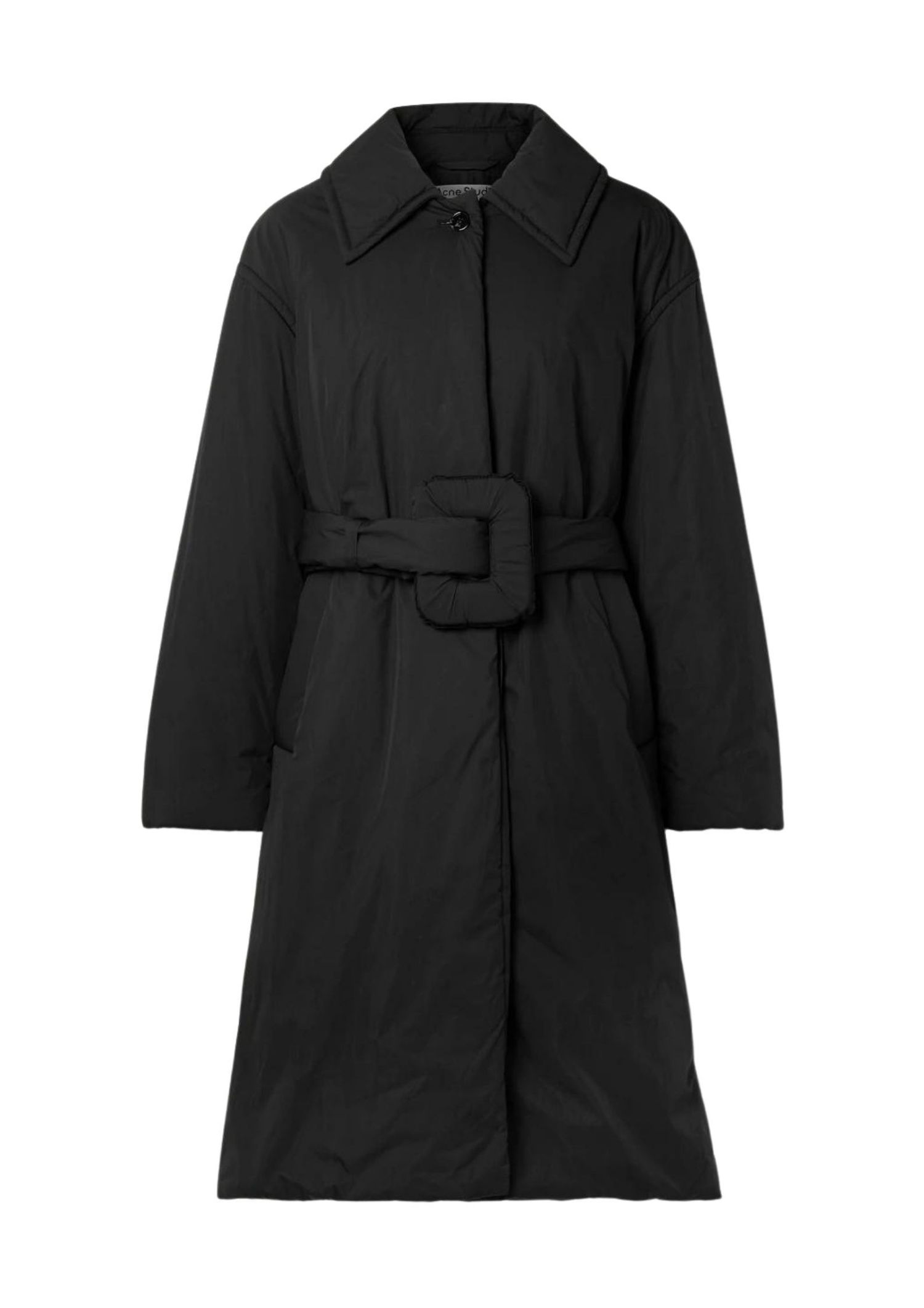 Acne Studios Belted padded cotton-blend shell coat