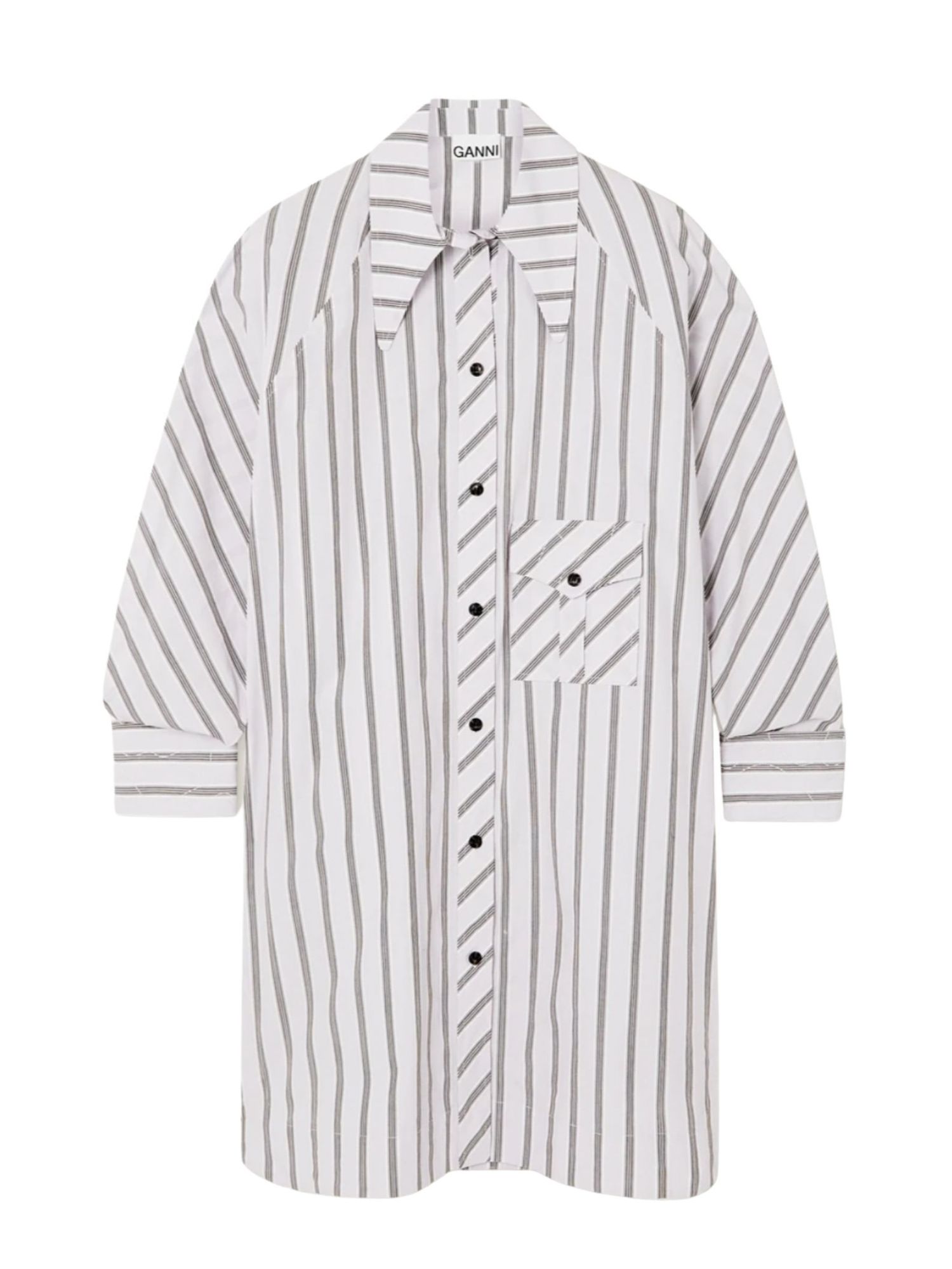 Ganni  oversized striped organic cotton-poplin shirt