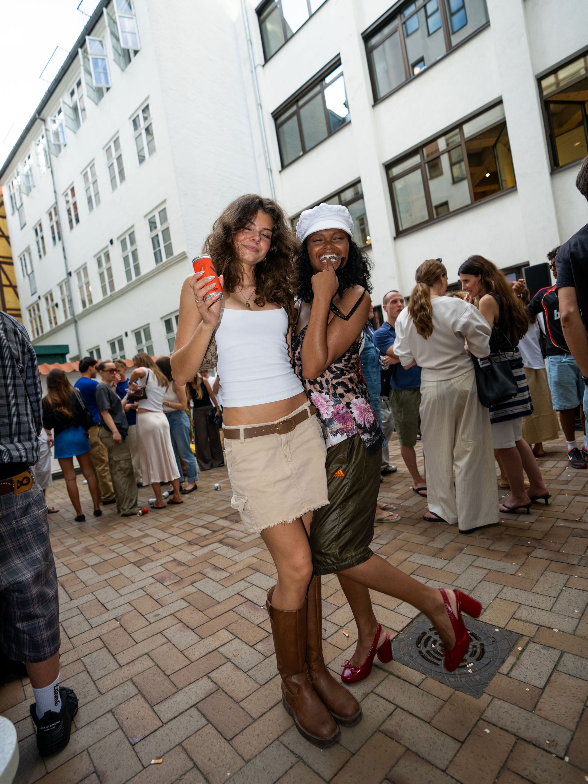 People on the street at the live performance for The Corner