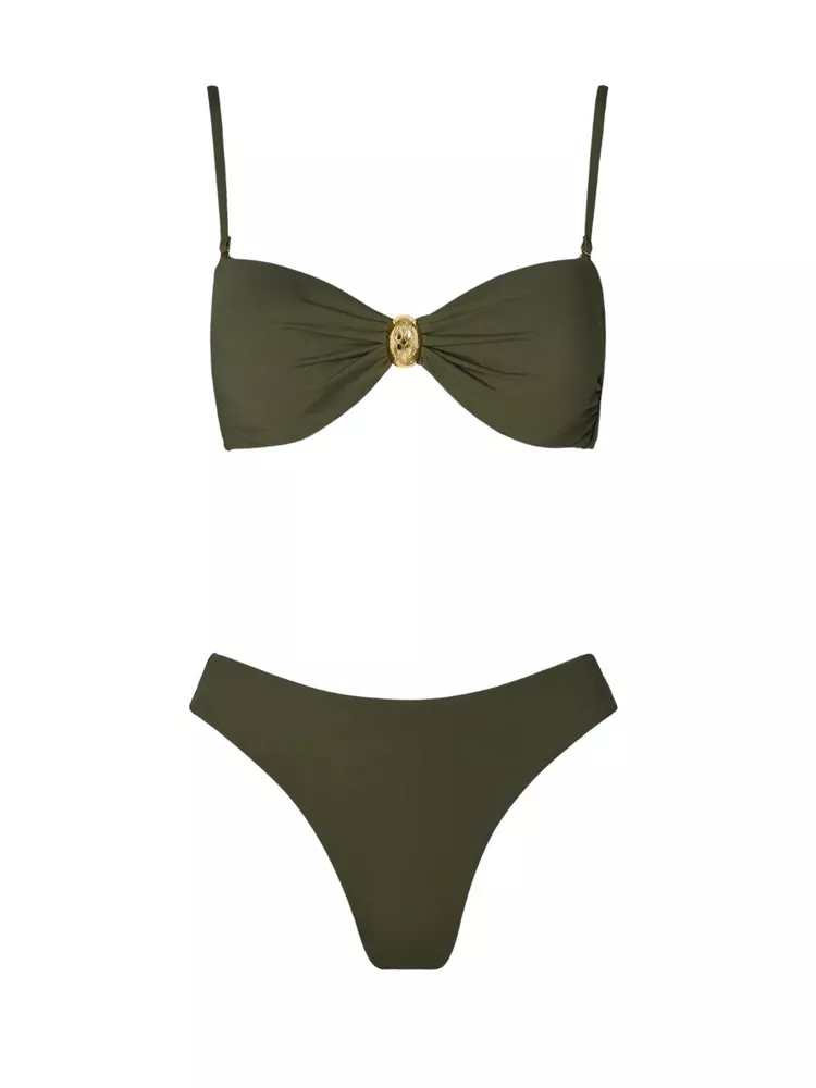 The best green bandeau bikini - By Malina - On a white background