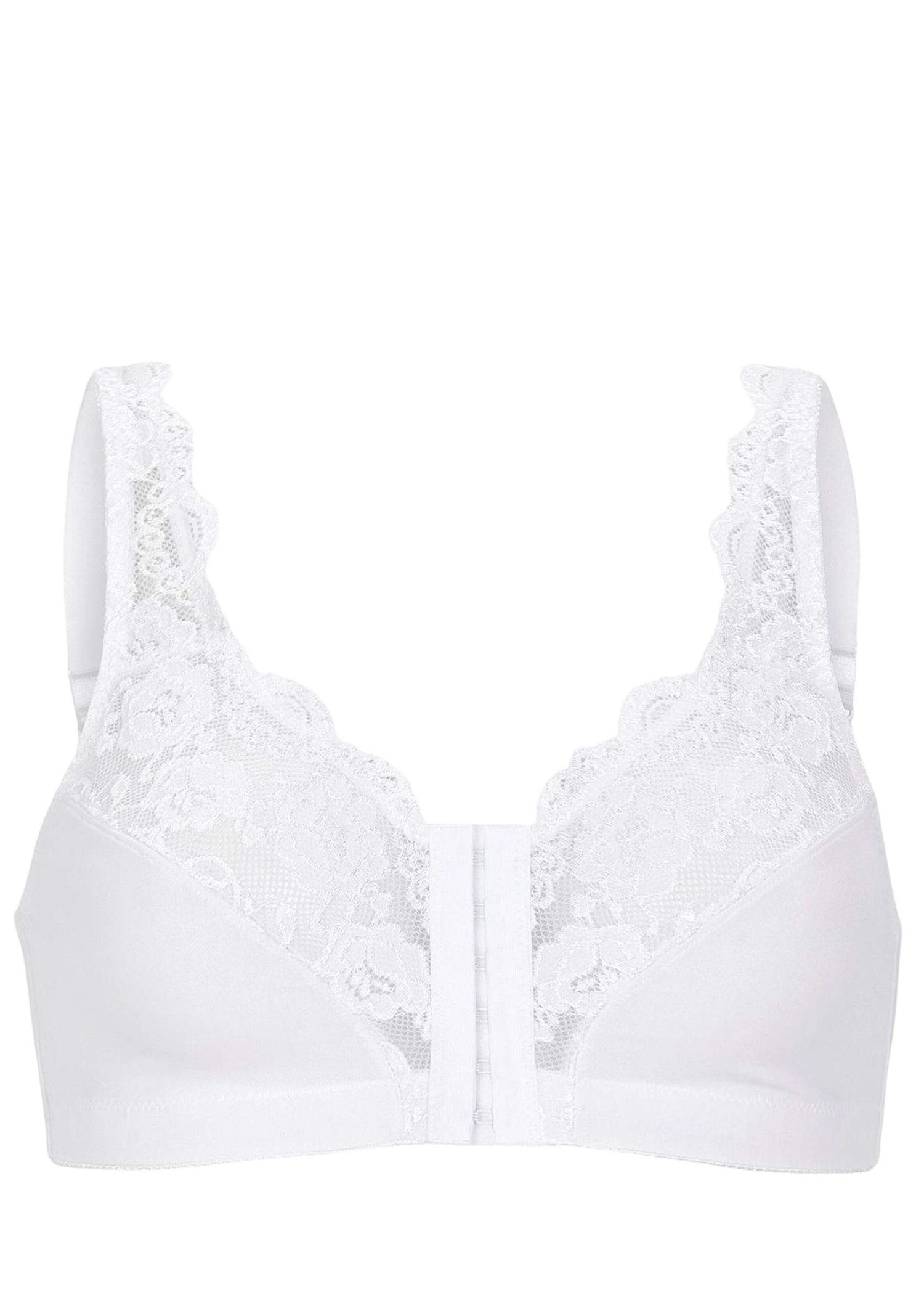 White front-closure bra
