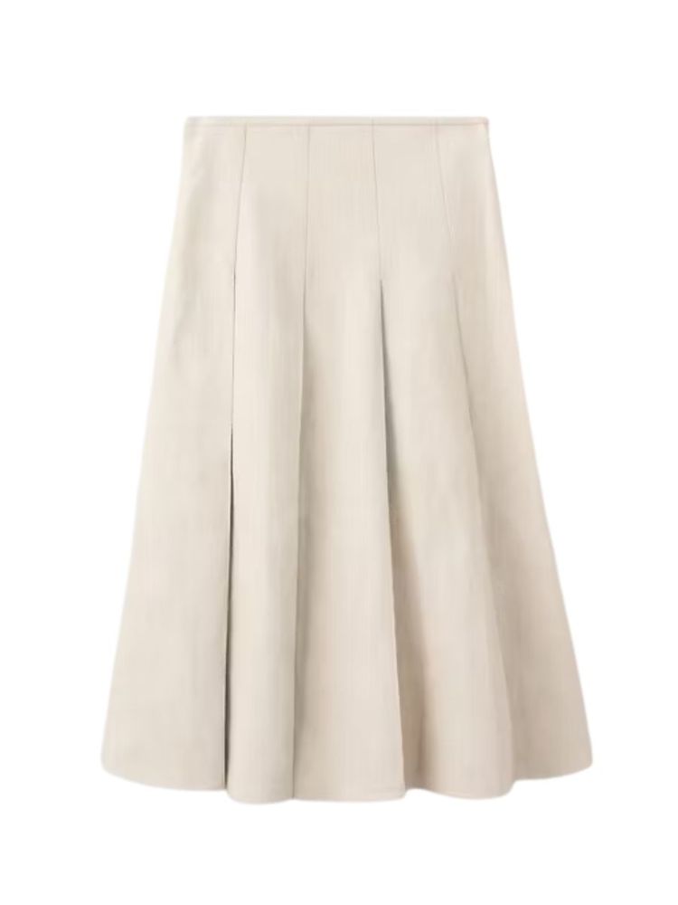 The best pleated leather midi skirt - Mango - On a white background