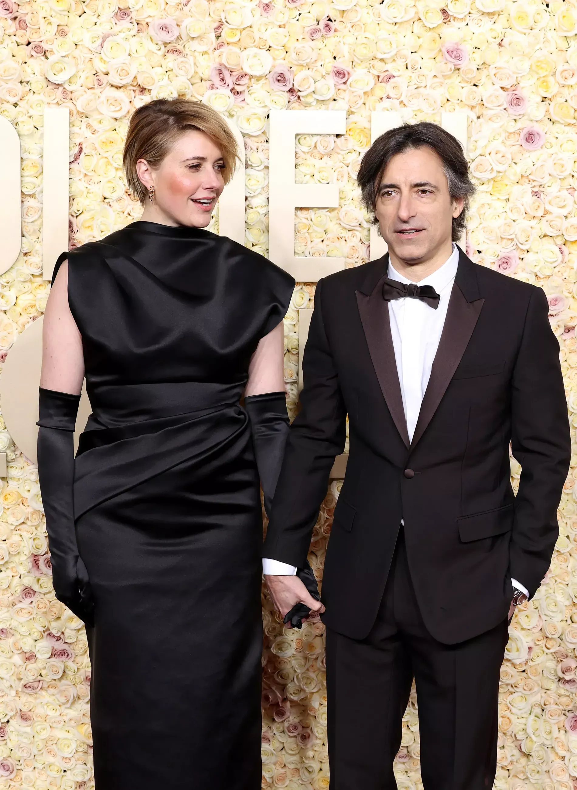 Greta Gerwig in Fendi Couture and Noah Baumbach in Dior