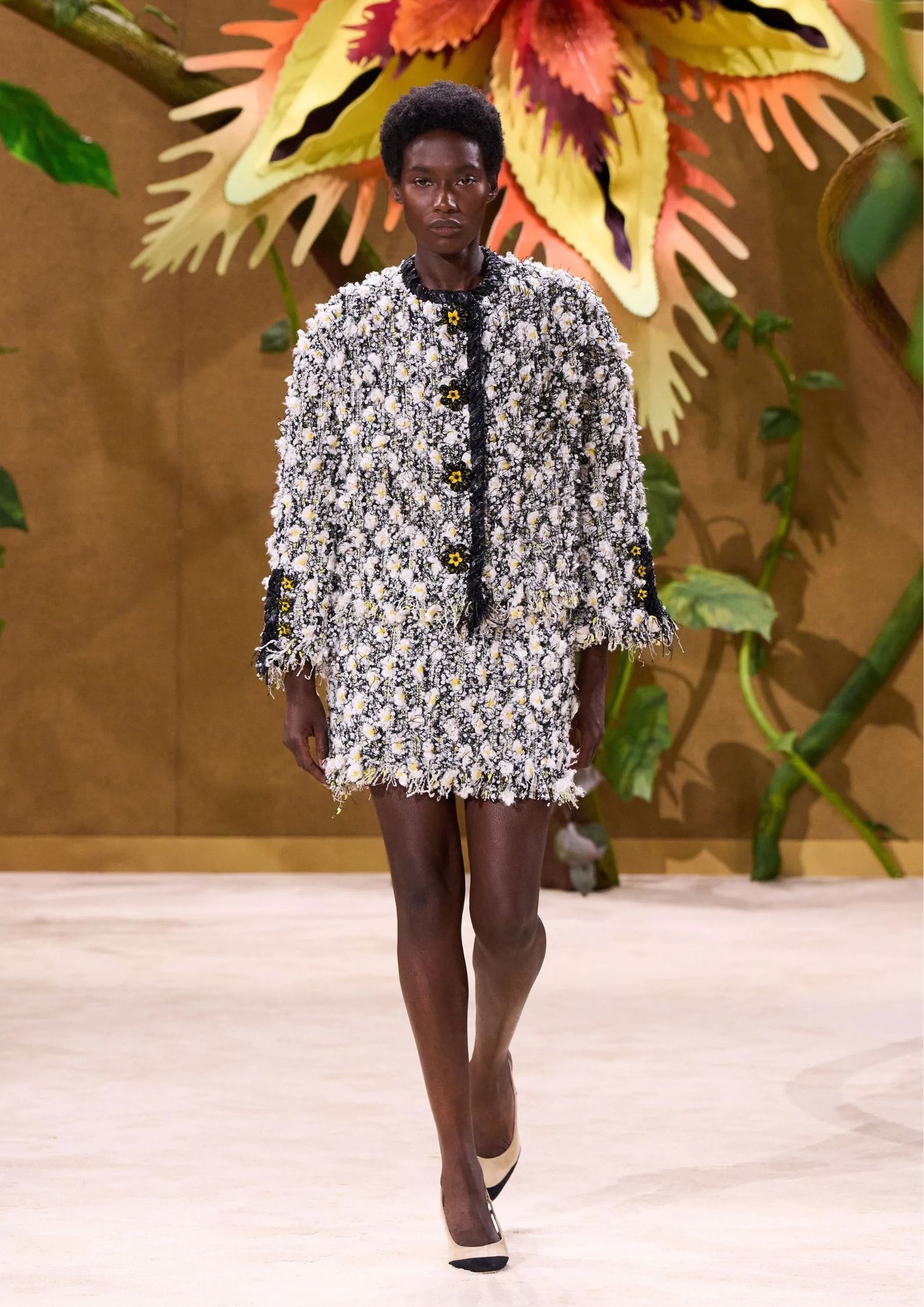 Textured bouclé jacket, with matching bouclé skirt