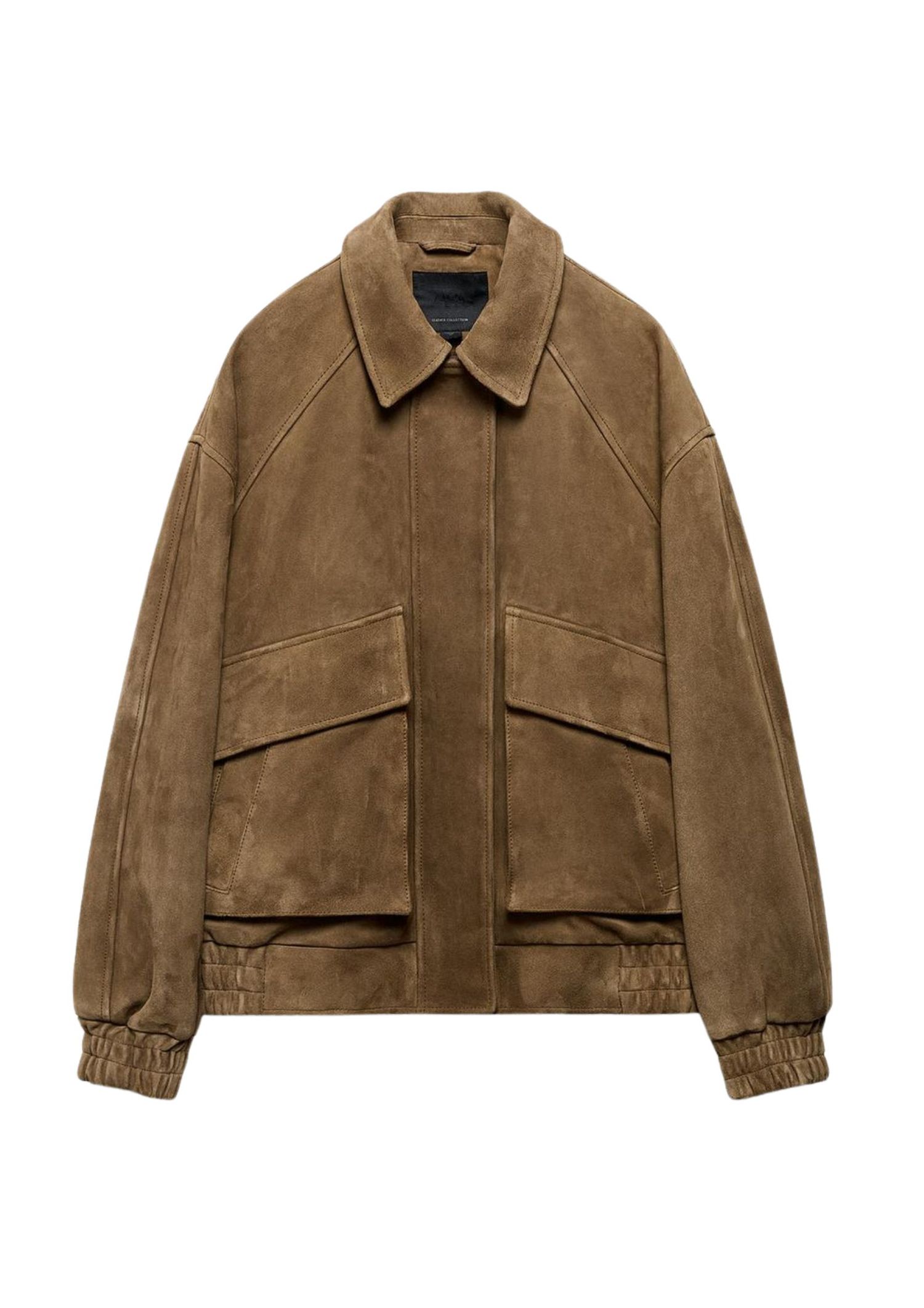 The best suede jacket by Zara on a white background