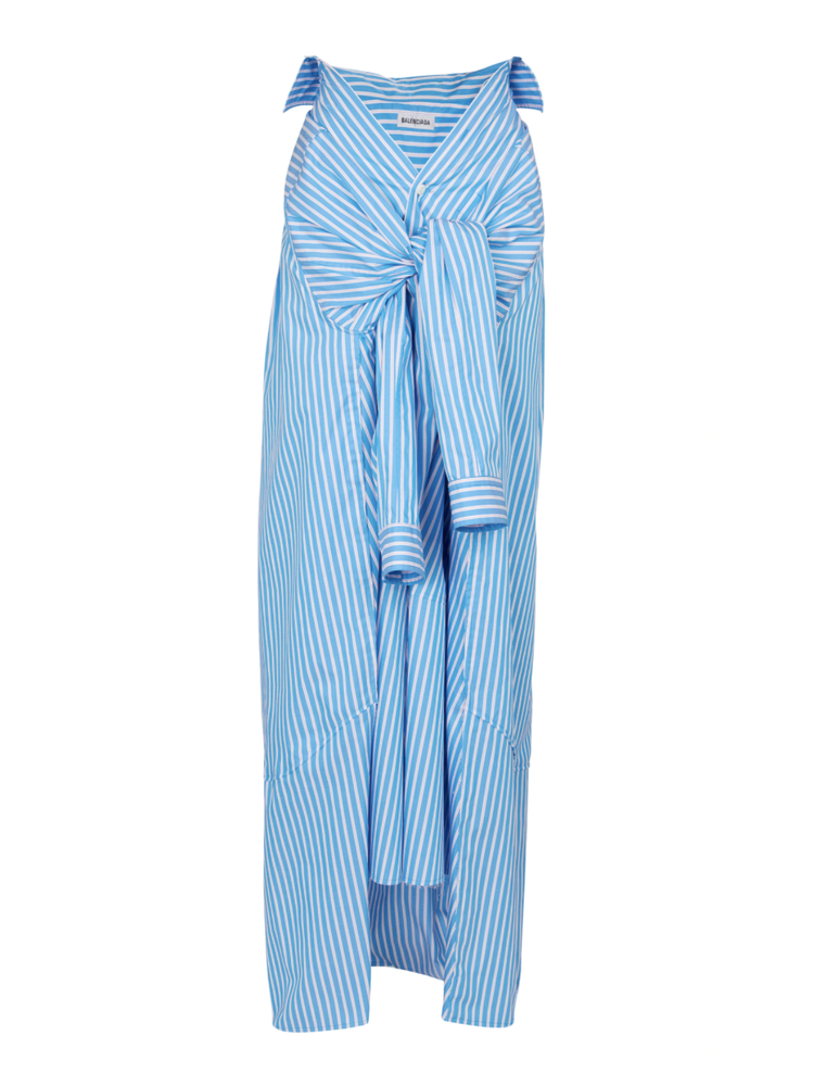 BALENCIAGA Striped cotton poplin maxi skirt