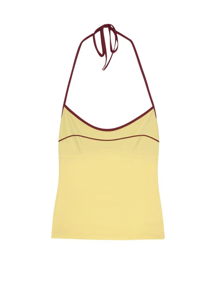 The best yellow tankini - Fruity Booty - on a white background