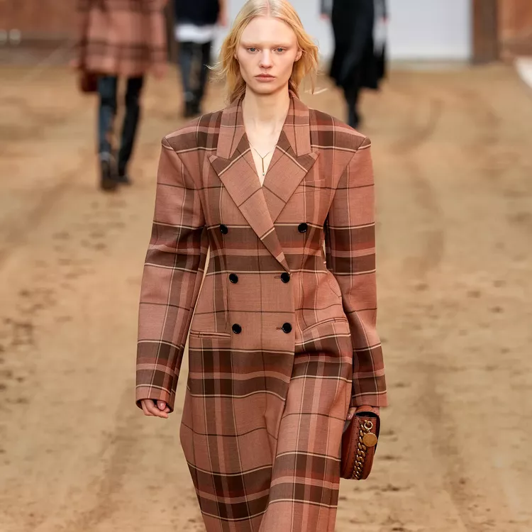Stella mccartney plaid coat clearance