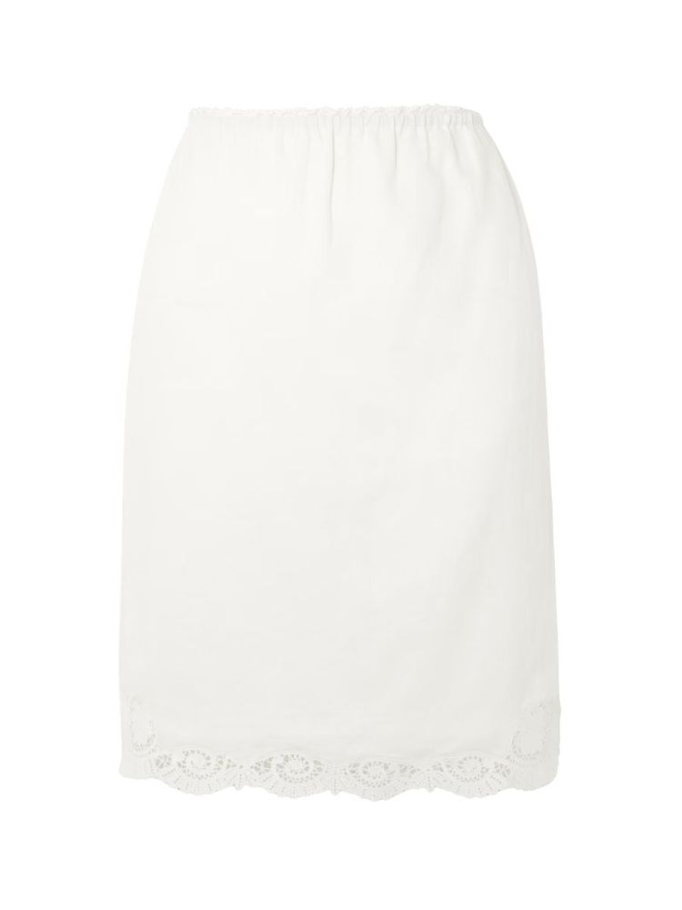 The best white linen midi skirt - Posse - On a white background