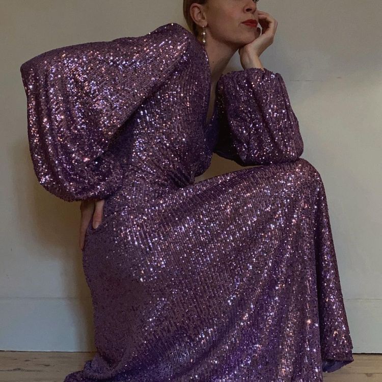Hanna Stefansson in purple for New Years