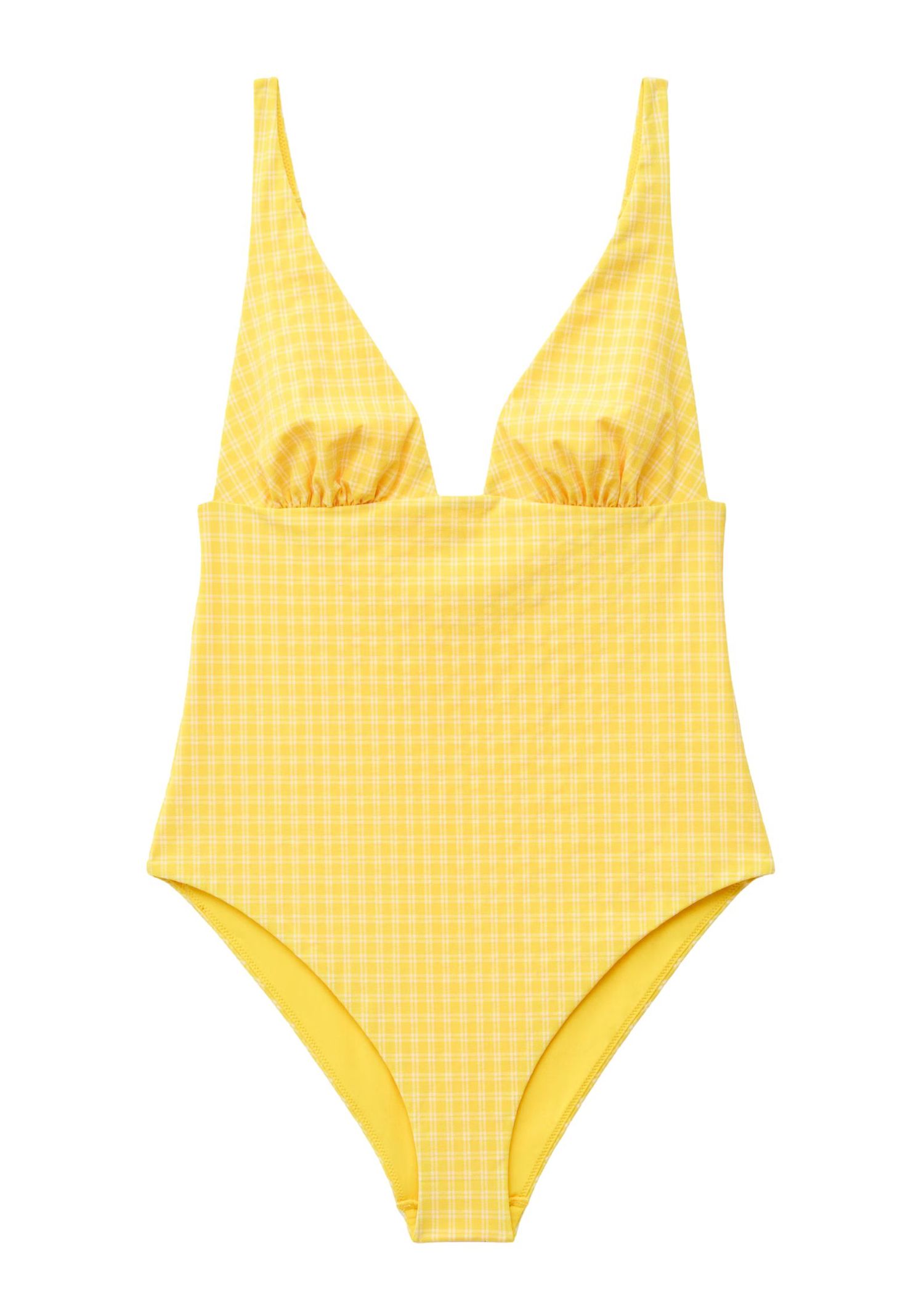 Yellow checkered swimsuit