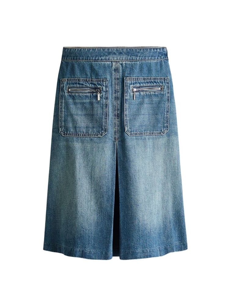 The best A-line denim midi skirt - H&M - On a white background