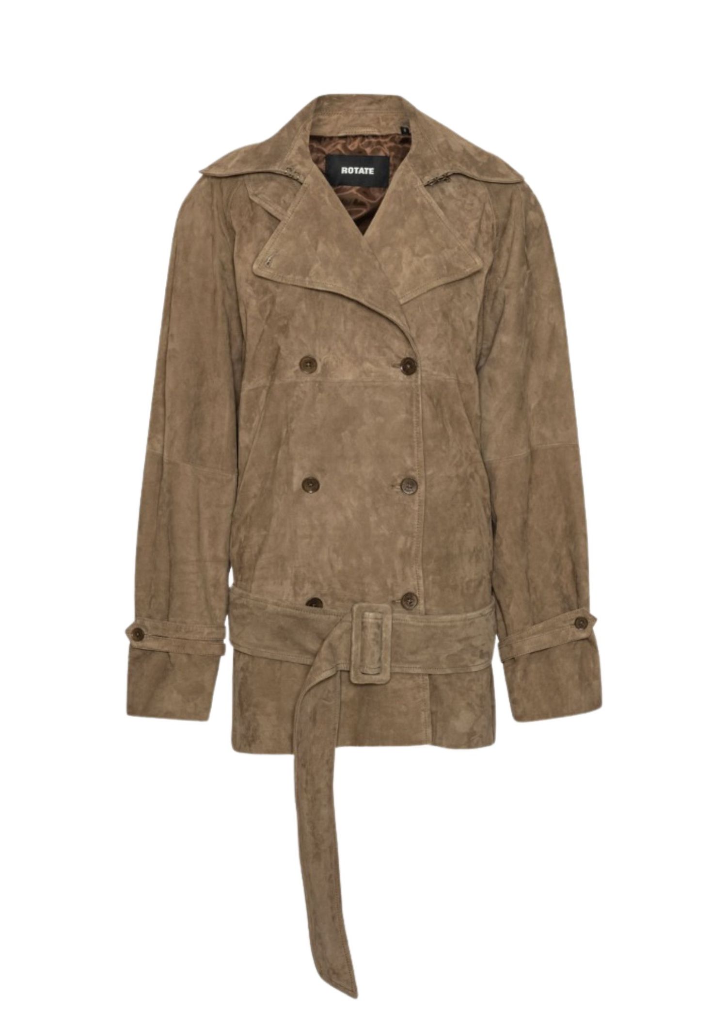 The best suede jacket by Rotate on a white background