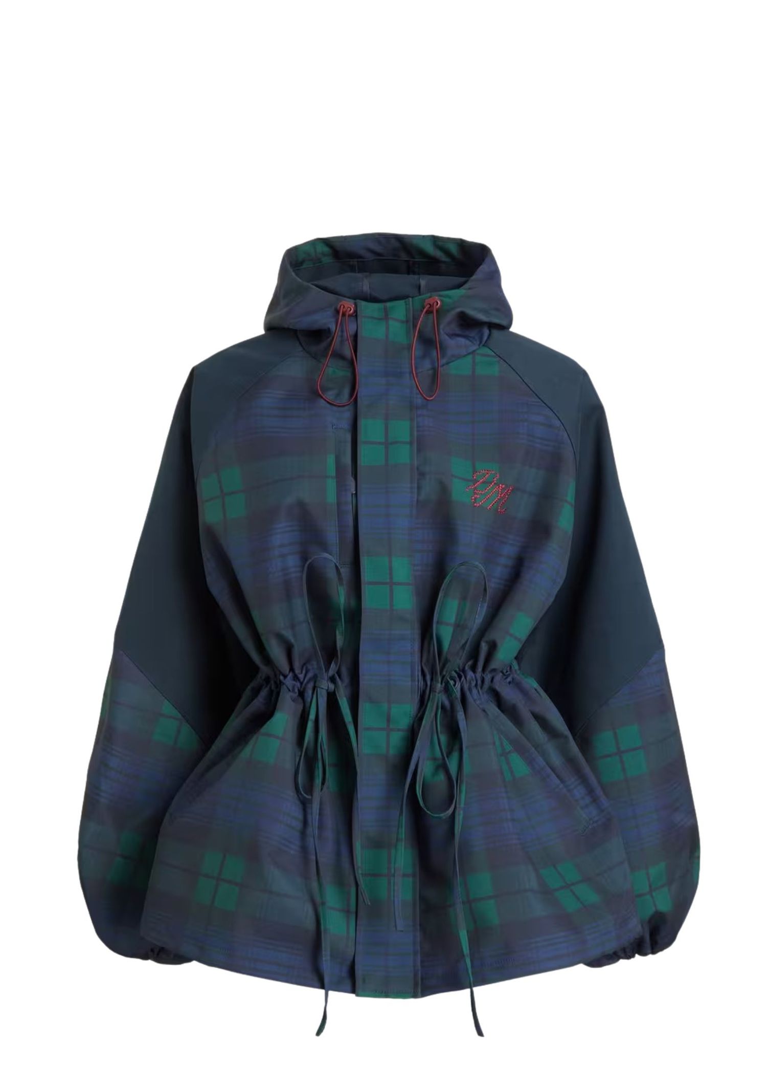 Checked navy rain jacket