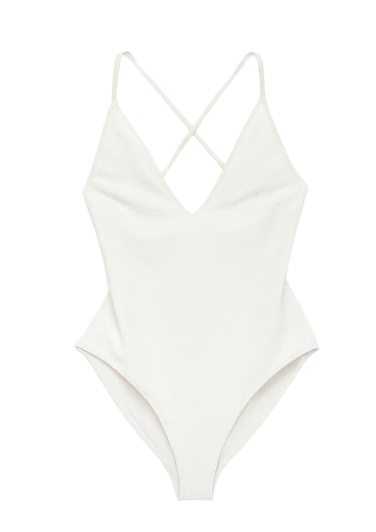 structured white swimsuit