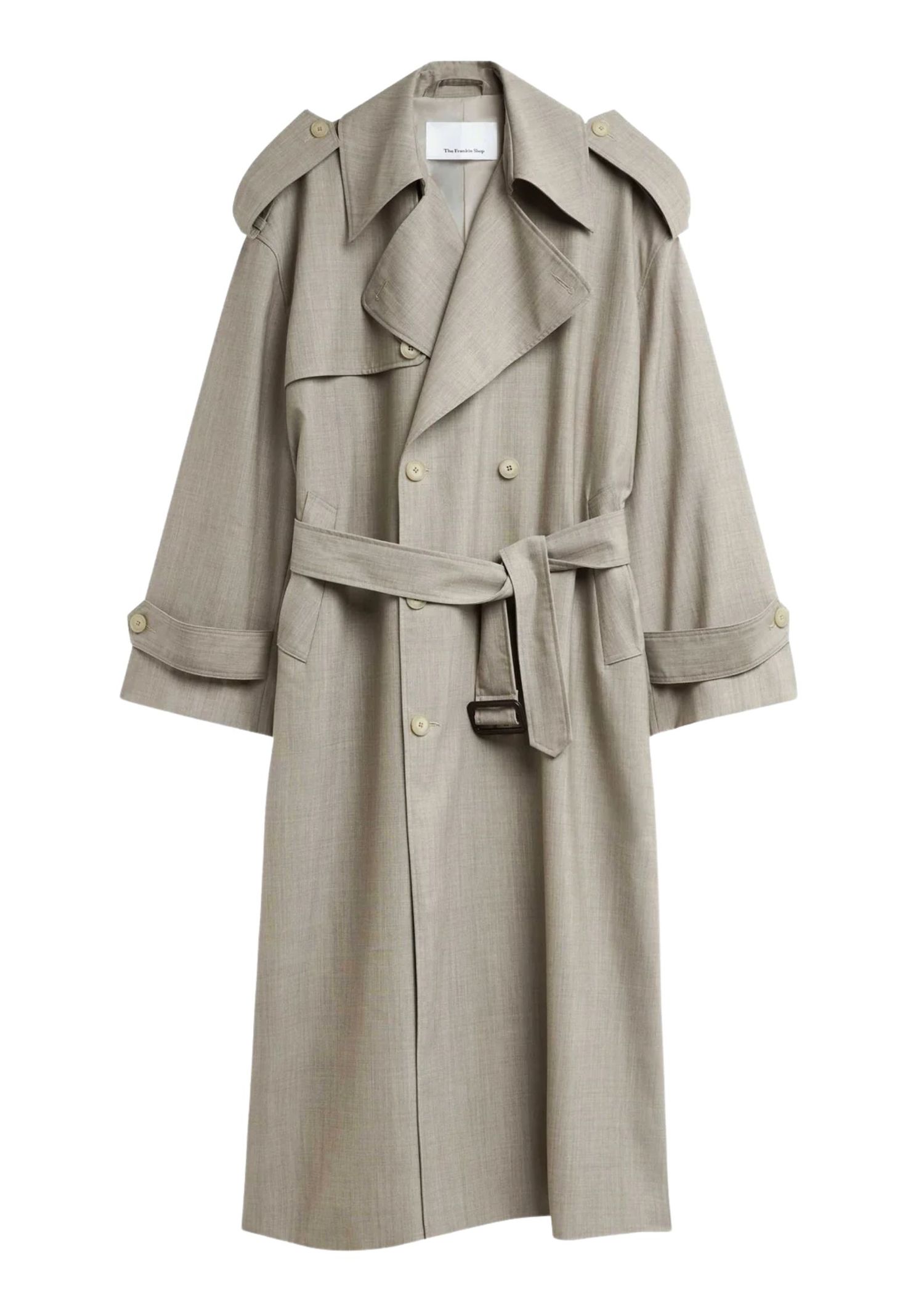 The best trench coat by The frankie shop on a white background