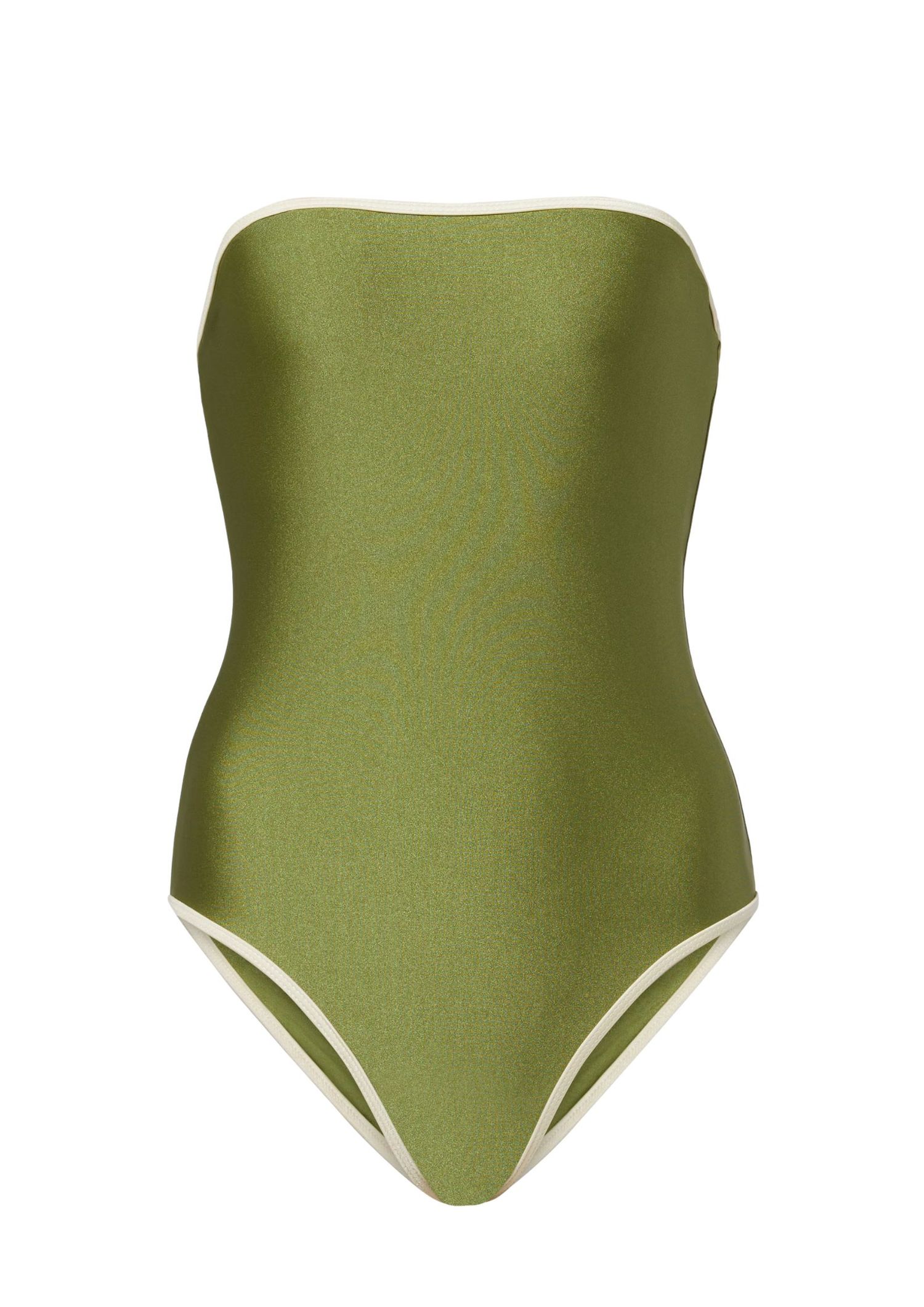 Strapless green swimsuit
