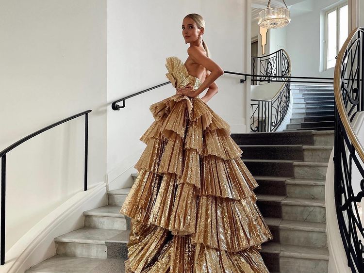 leonie hanne gold dress On my way to the Cannes red carpet