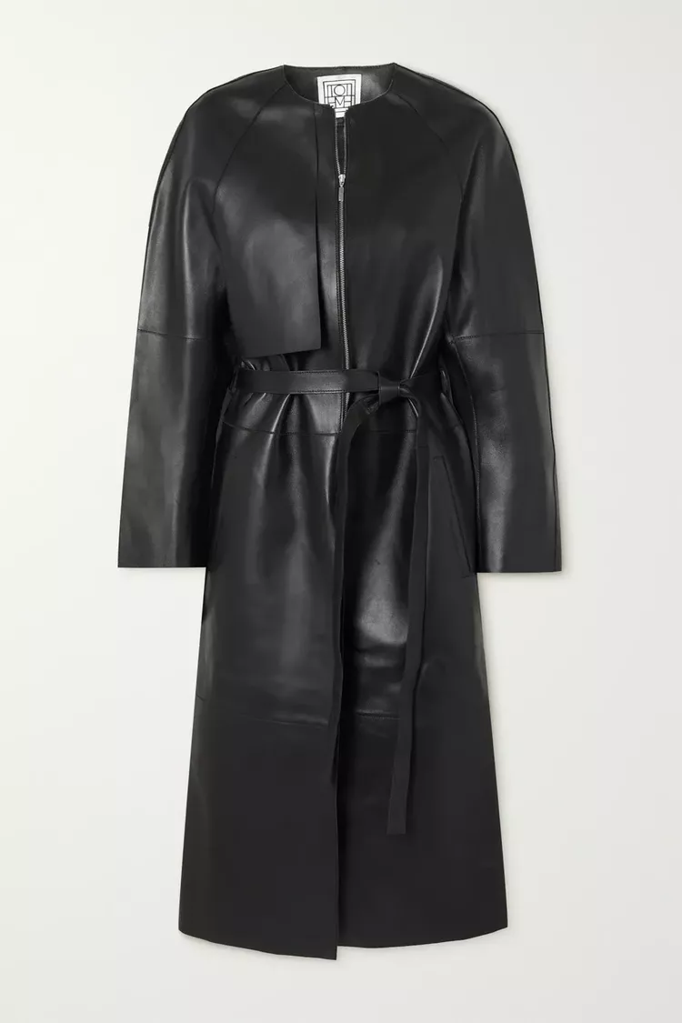 Totême black leather trenchcoat 