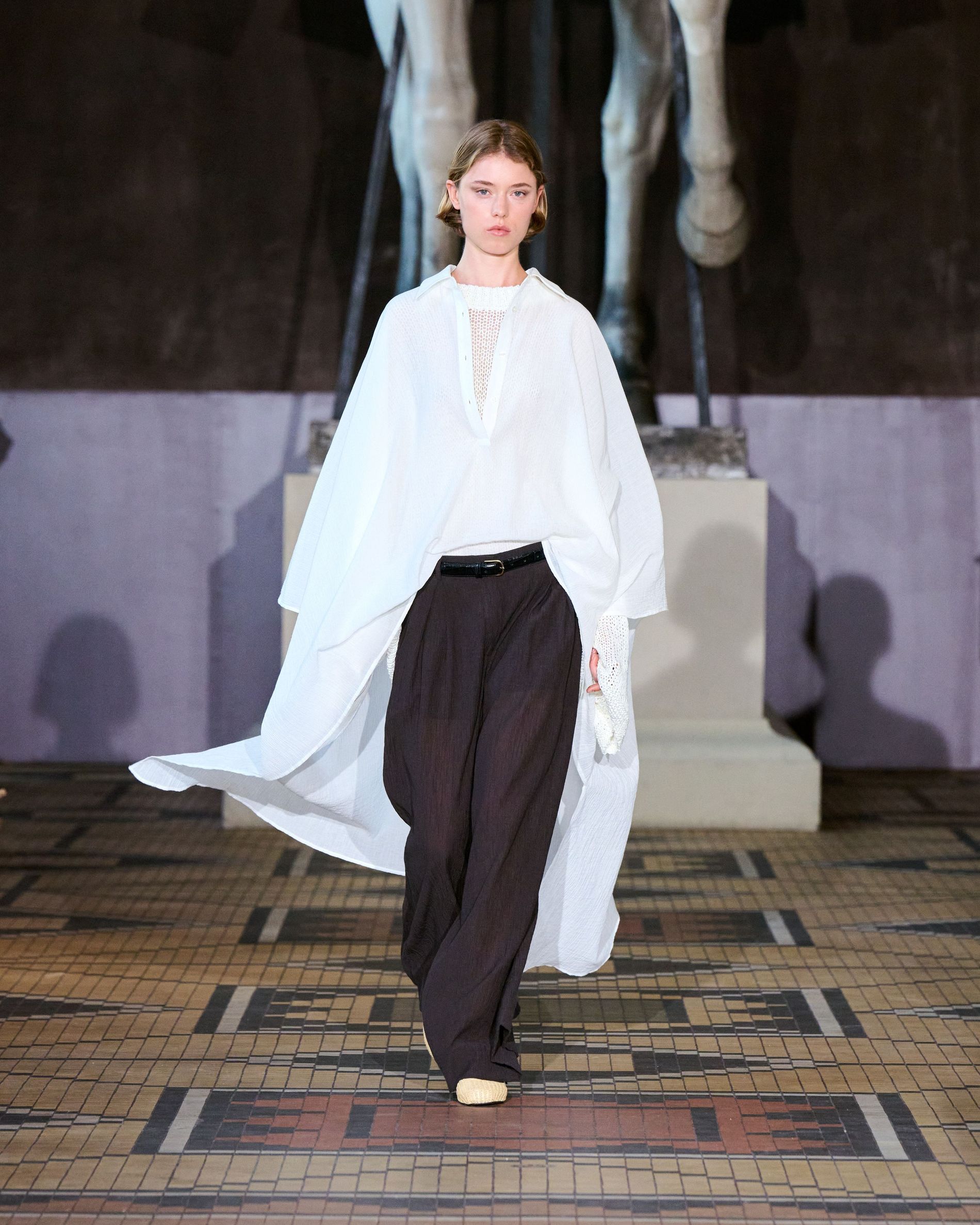 Long sleeved top with floor length back