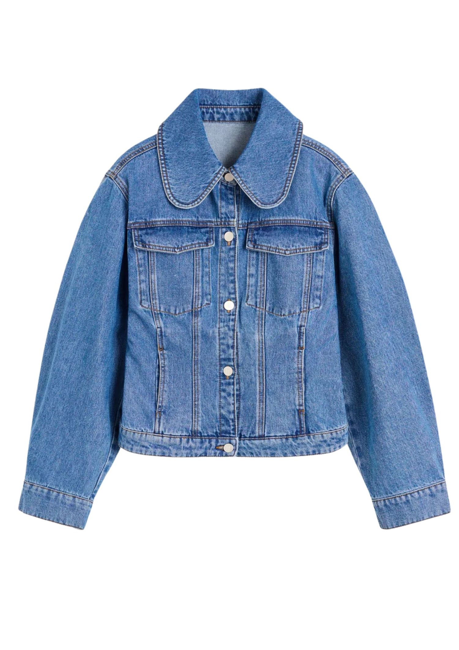 The best denim jacket by Malene Birger on a white background