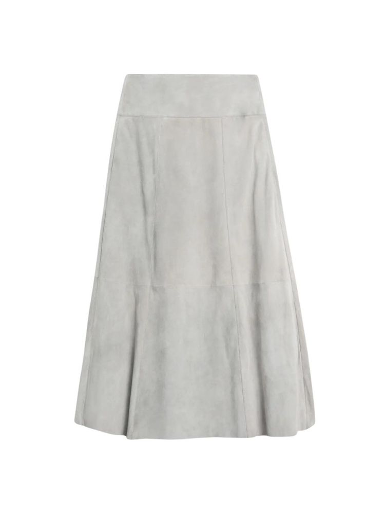 The best suede flared midi skirt - Massimo Dutti - On a white background