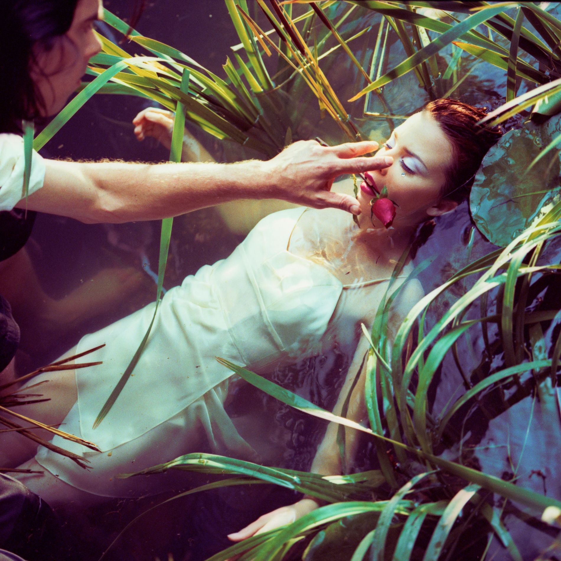 Kylie Minogue on the set of the video for her duet with Nick Cave 'Where the Wild Roses Grow