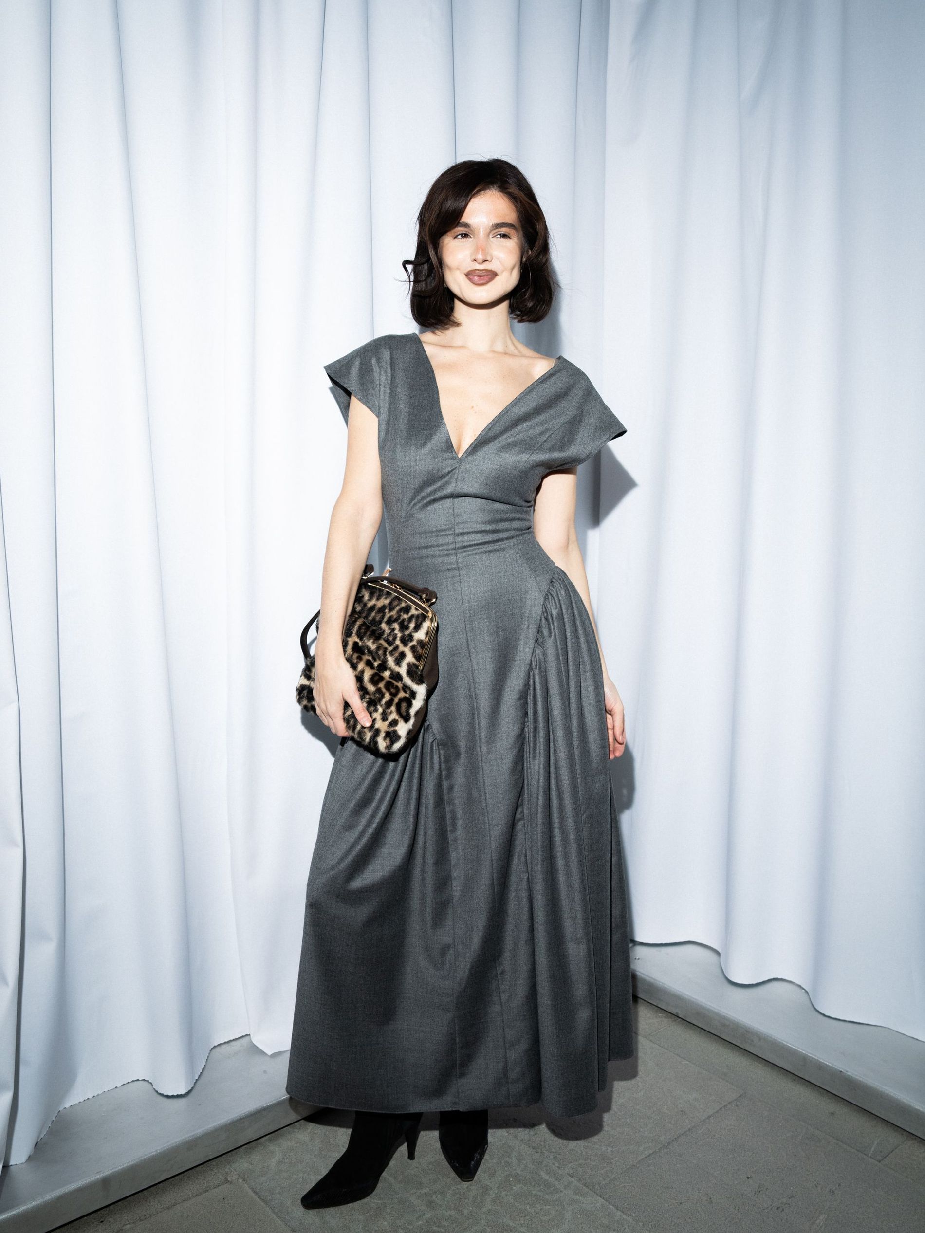 A guest pictured at the celebration of the renewed Björn Axén Stockholm flagship salon