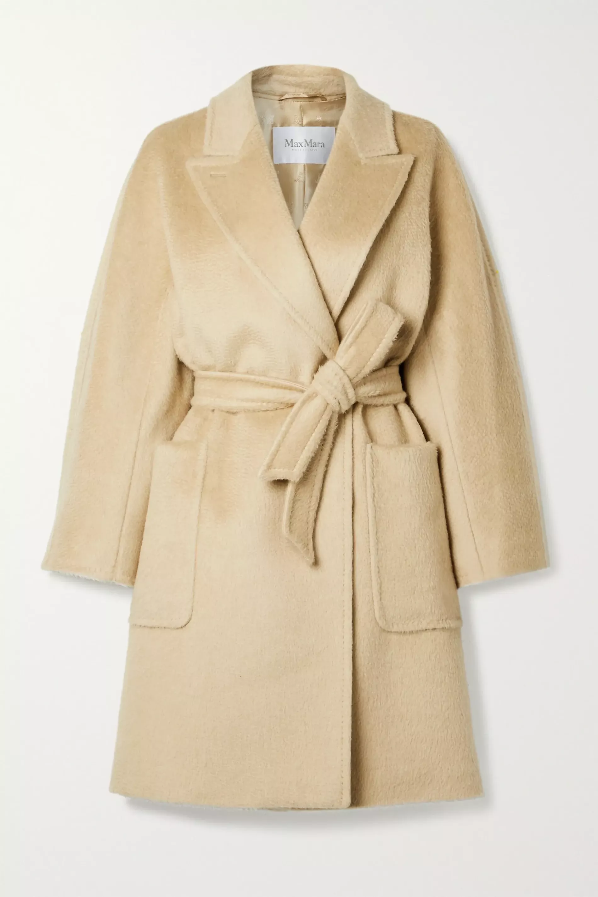 Max Mara belted camel coat