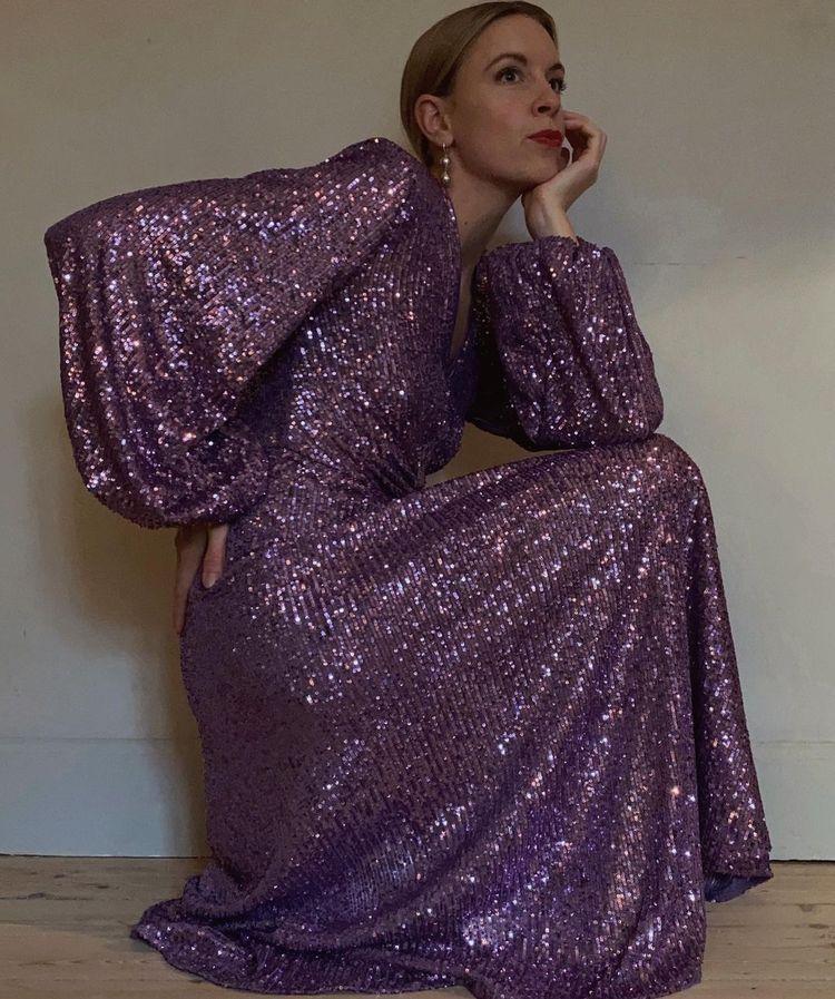 Hanna Stefansson in purple for New Years