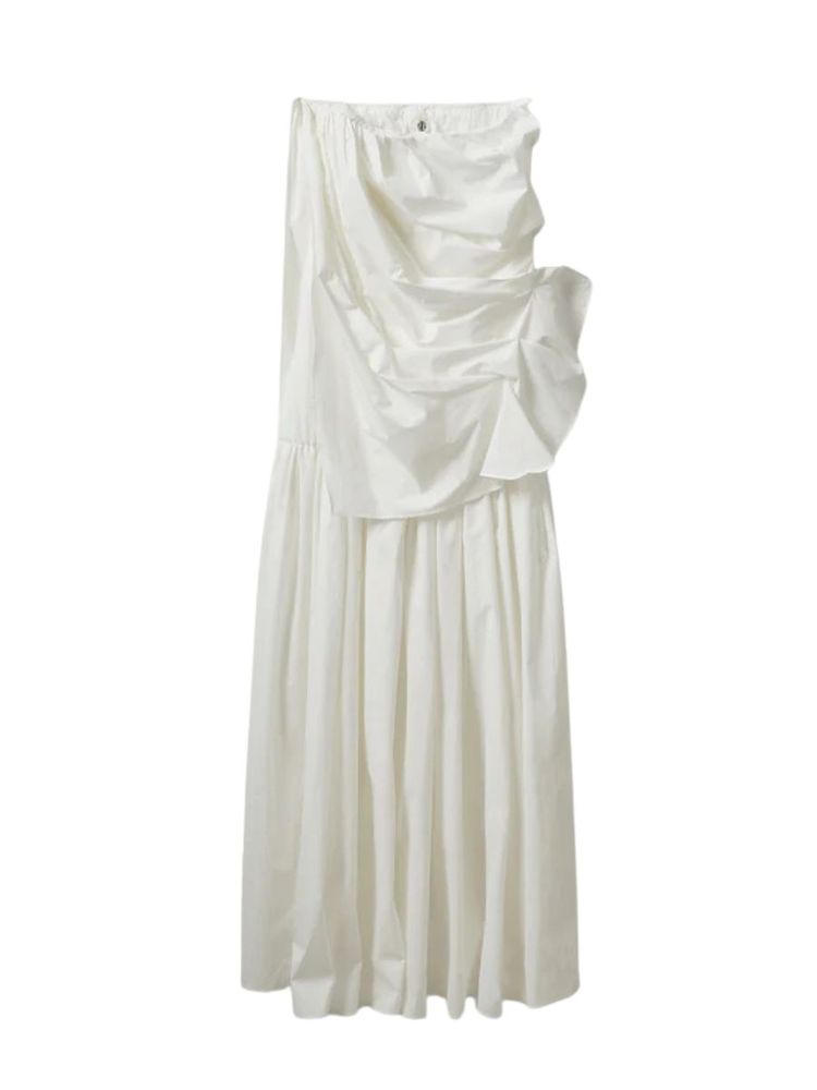 The best white draped dress - The garment - On a white background