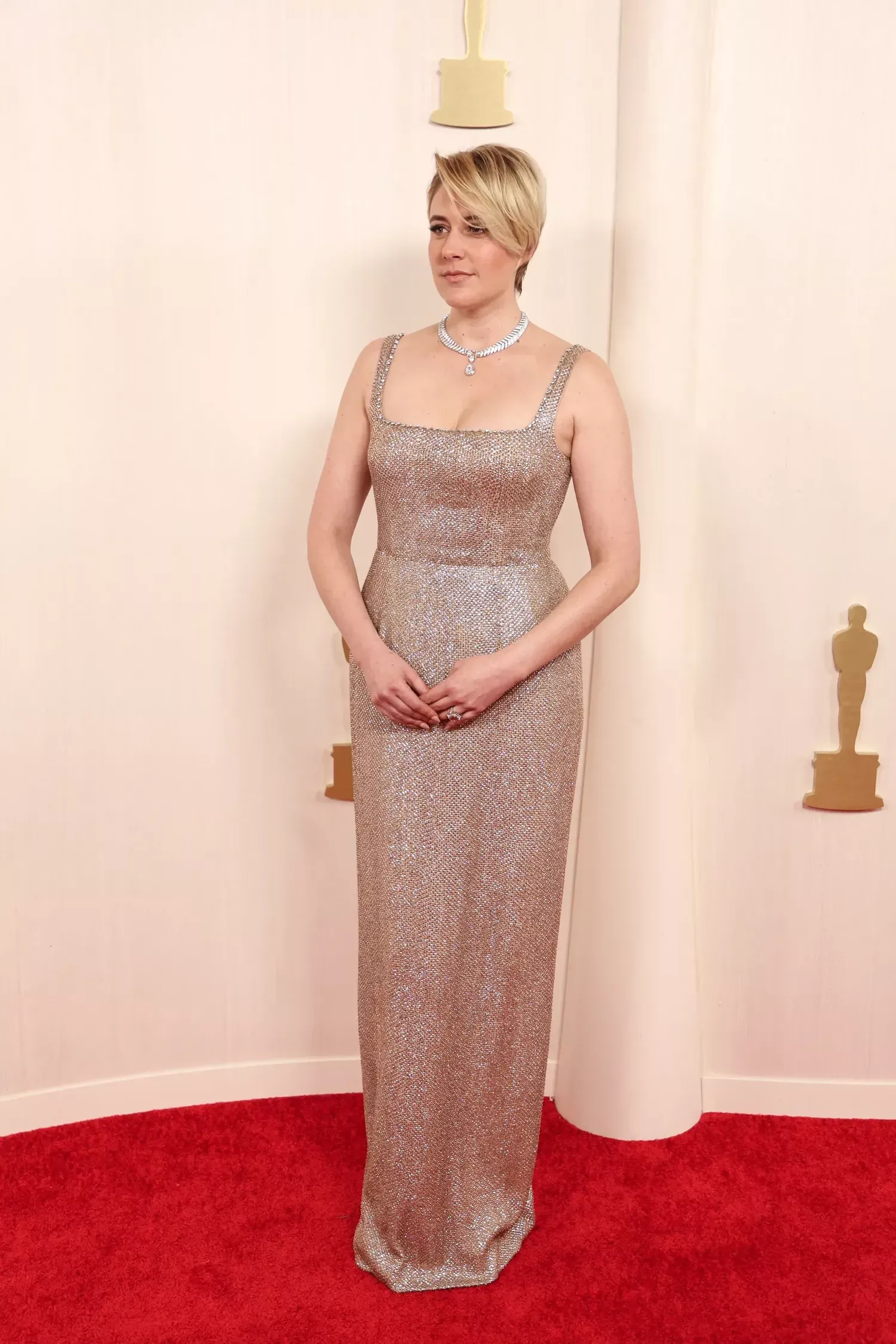 Greta Gerwig in Gucci on the Oscars 2024 red carpet
