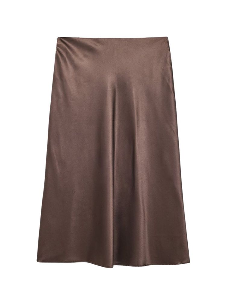 The best brown silk midi skirt - Na-kd - On a white background