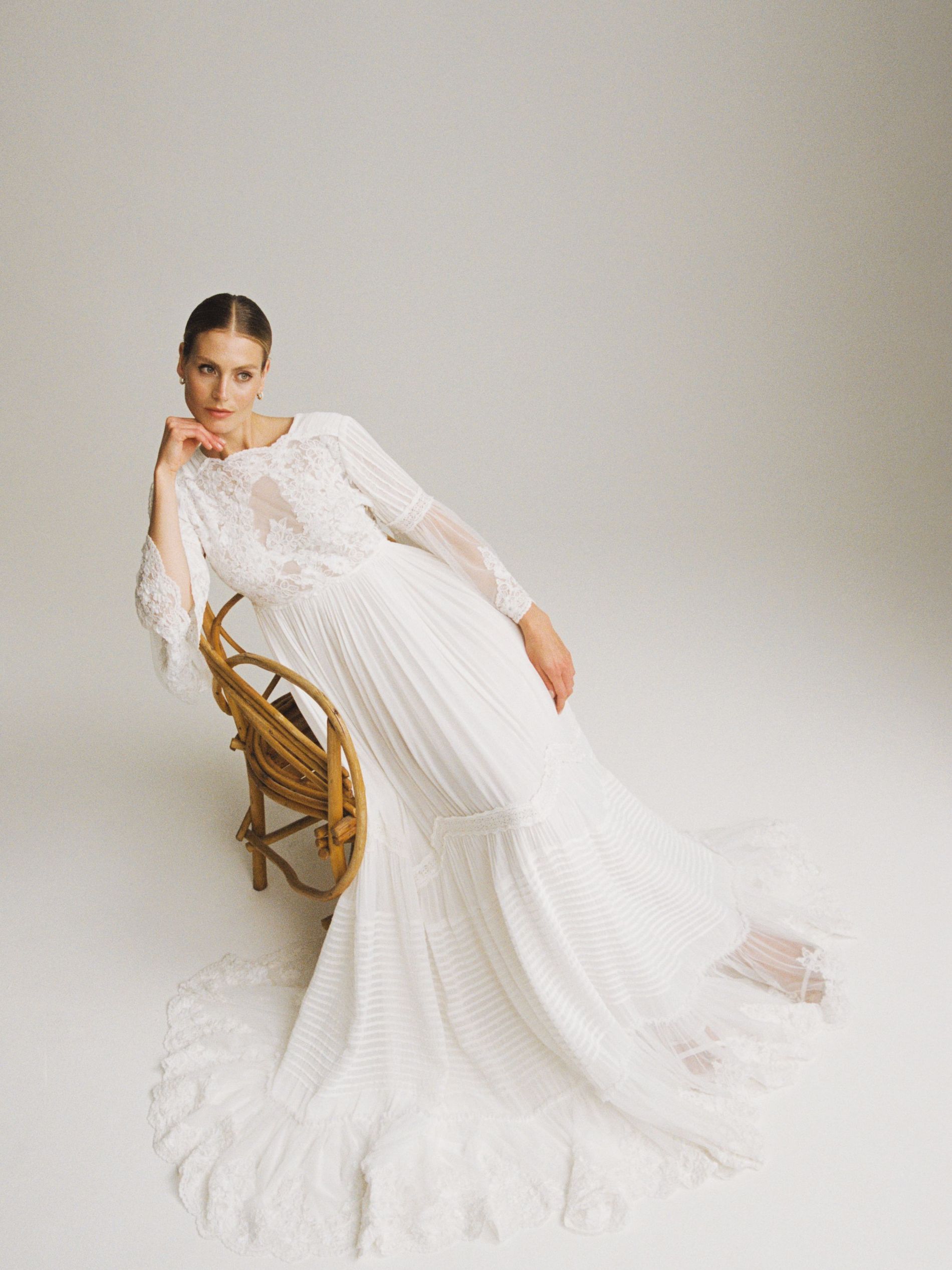Romantic long sleeve wedding dress