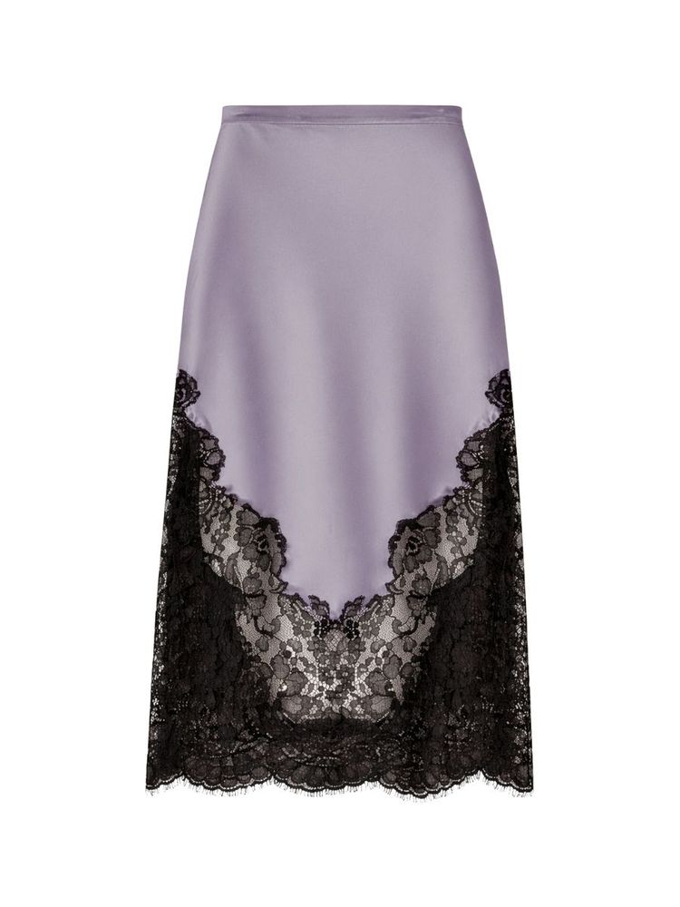 The best lace and silk midi skirt - Fleur du Mal - On a white background