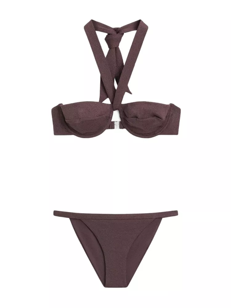 The best brown bandeau bikini - Massimo Dutti - On a white background