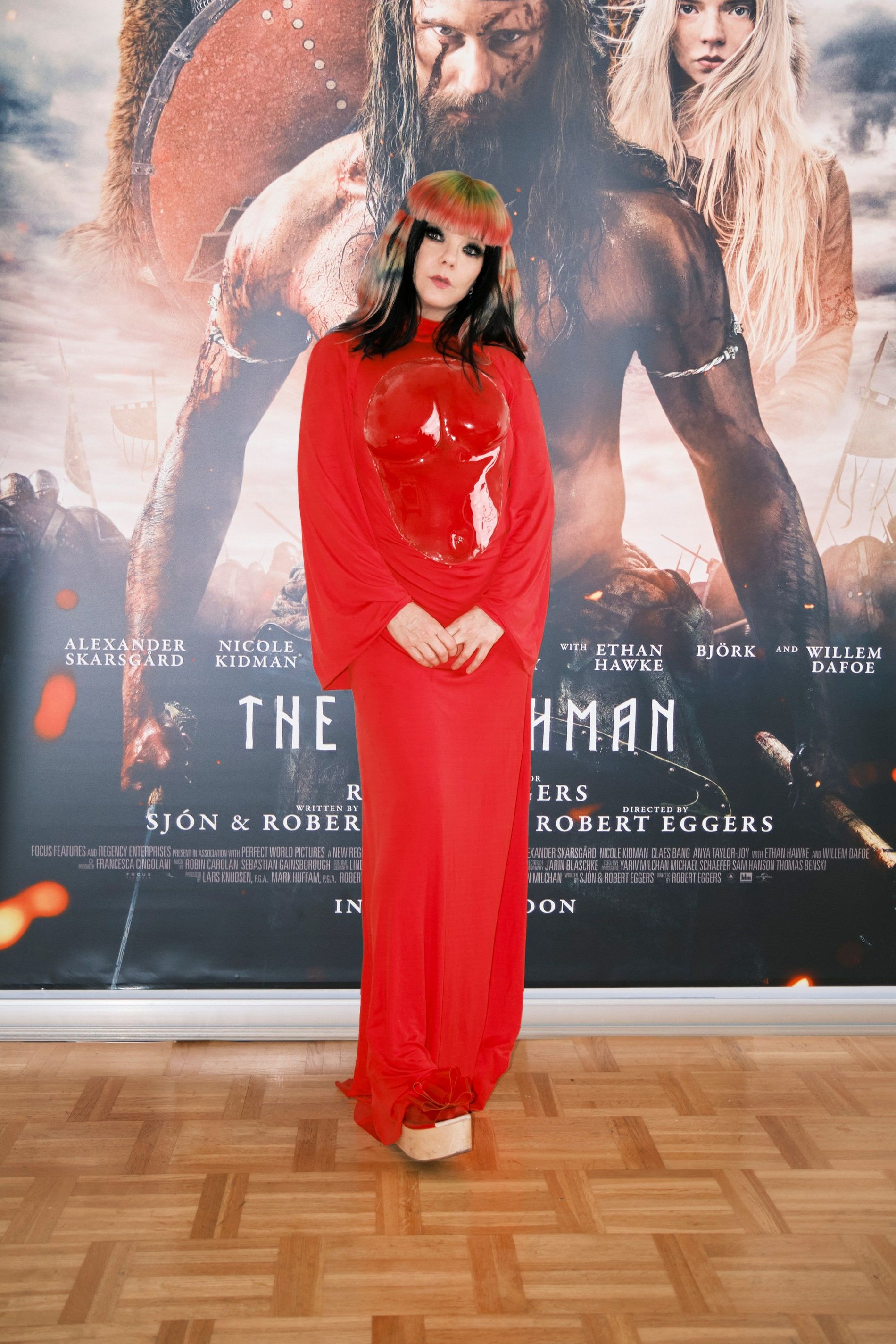 Björk at the Northman premiere wearing Loewe