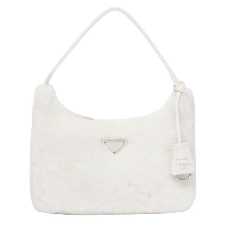 Faux fur handbag Prada White in Faux fur - 29471891