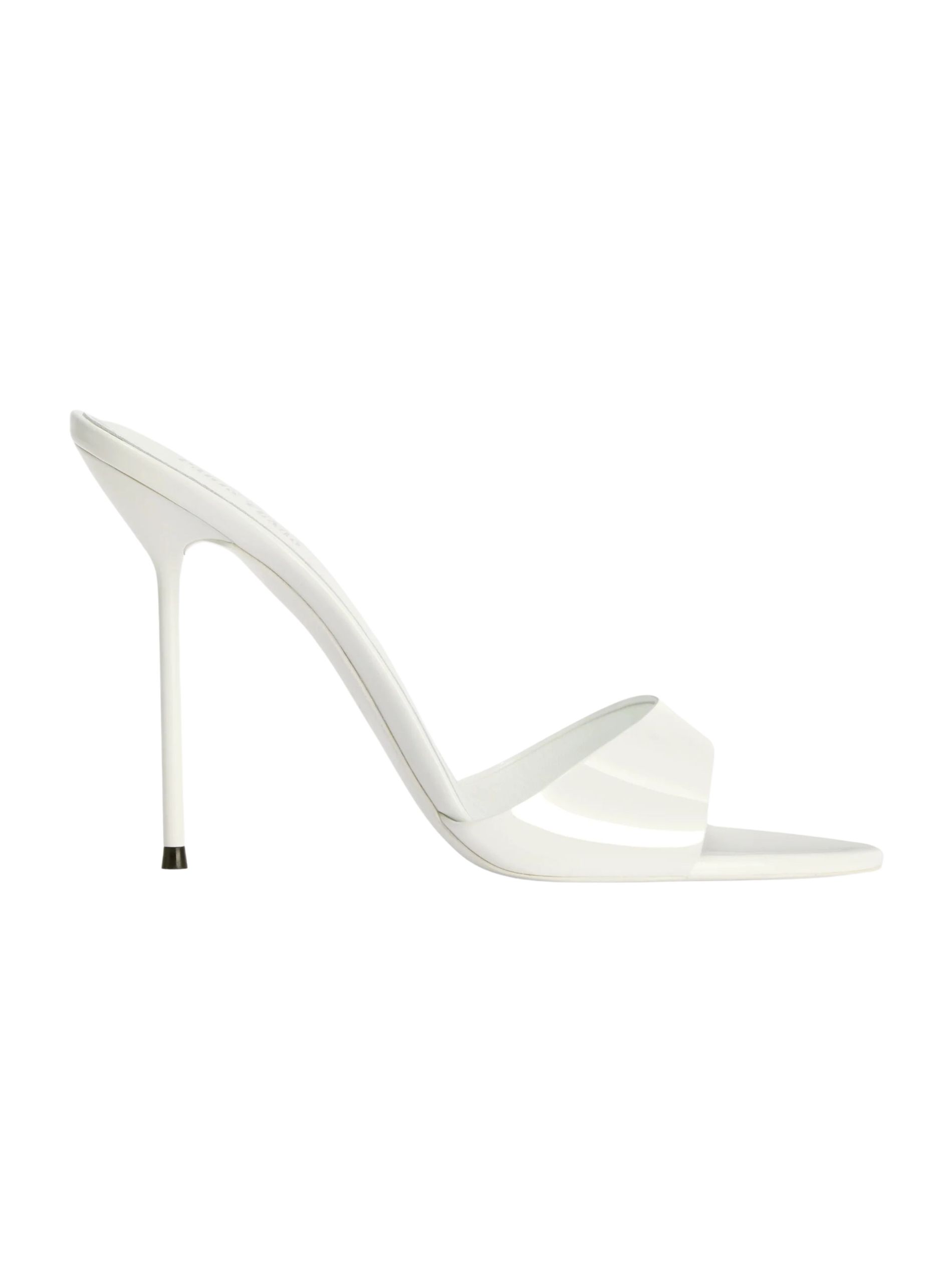 The best white high heeled mule - Paris Texas - On a white background