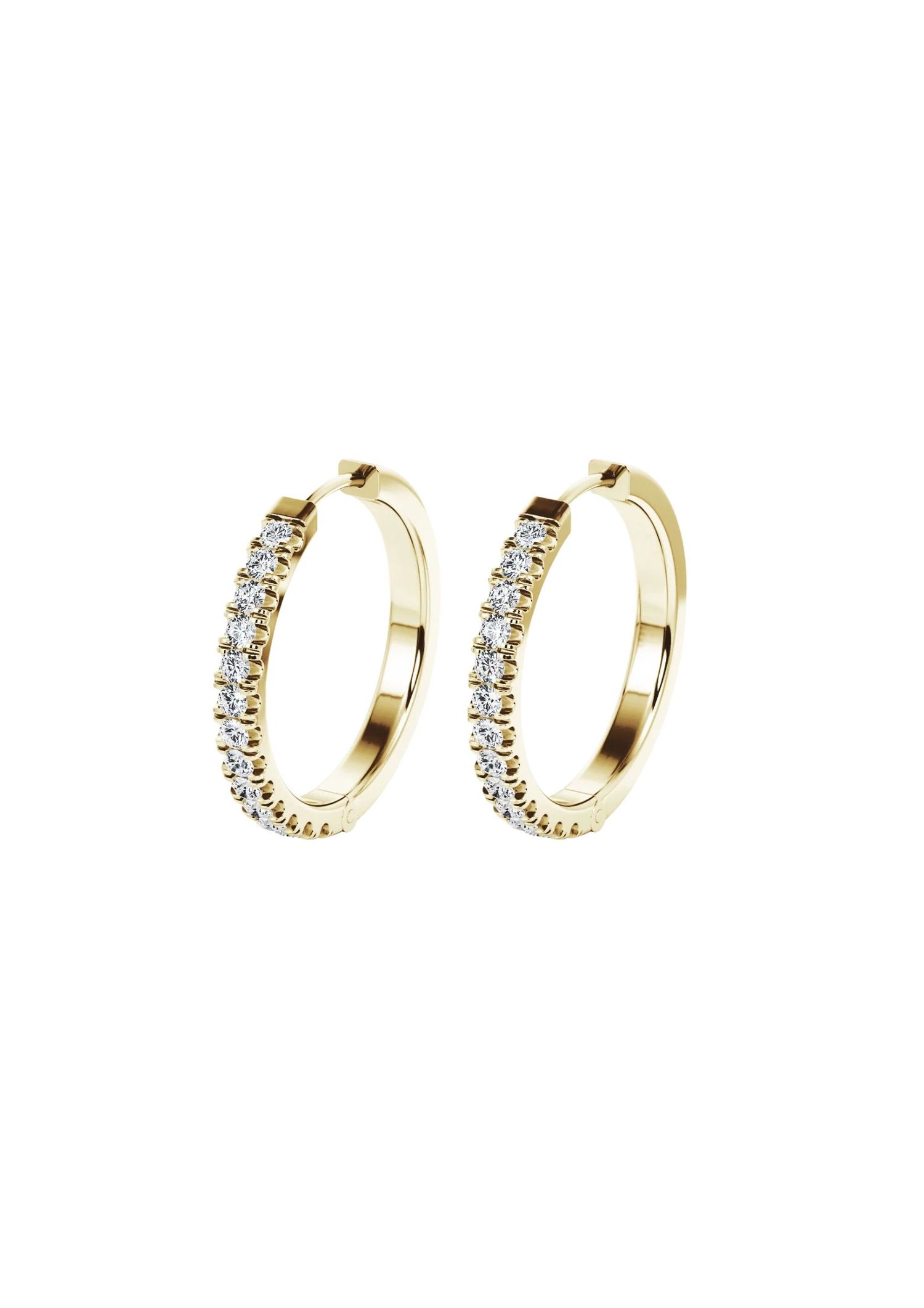 andmade creoles Lucky in 18k gold